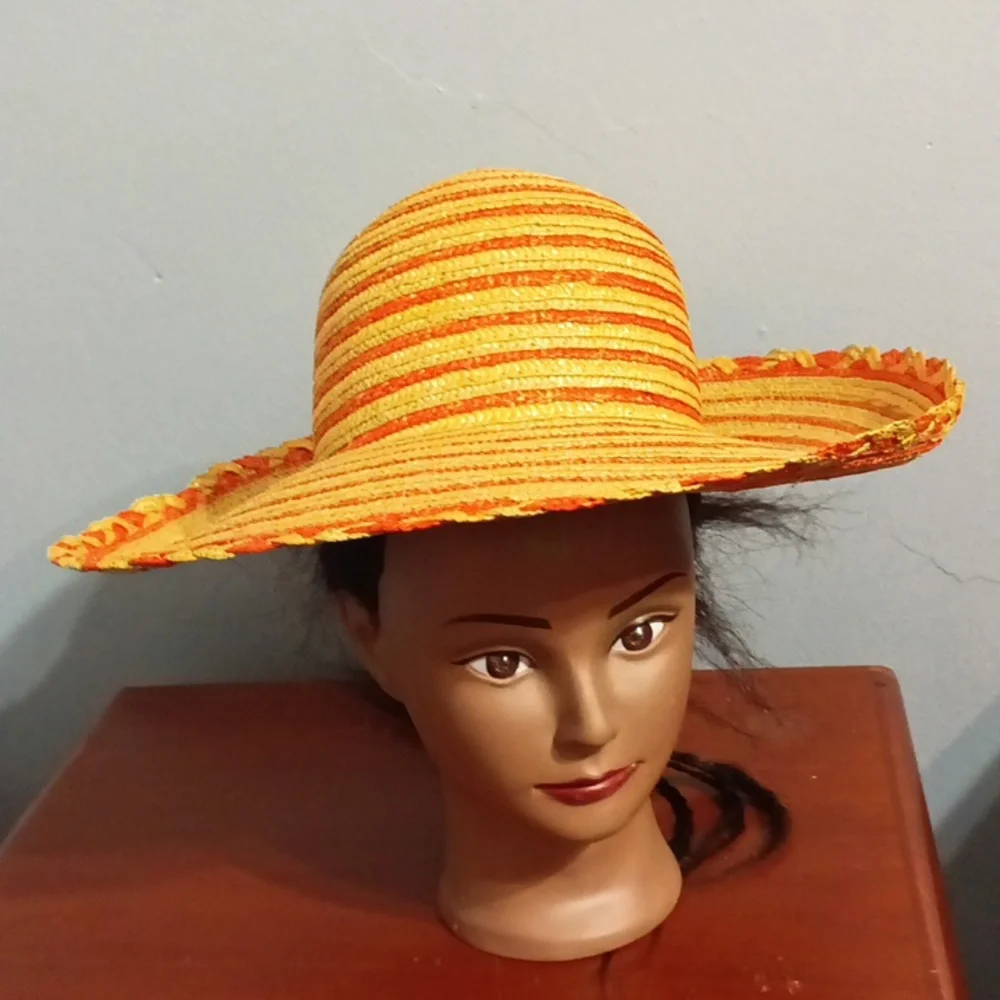 Street smart by Betmar women's orange green and tan summer hat 🌞⛱️